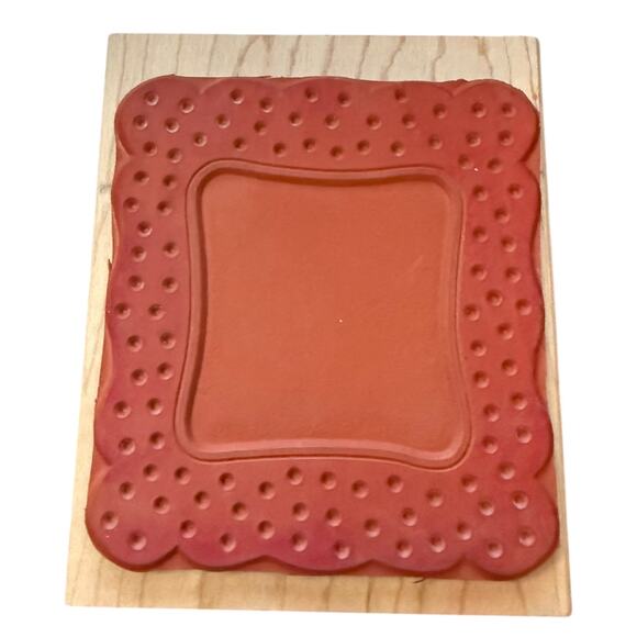 All Night Media Posh Impressions Polka Dot Frame Oversized Rubber Stamp - Picture 2 of 3